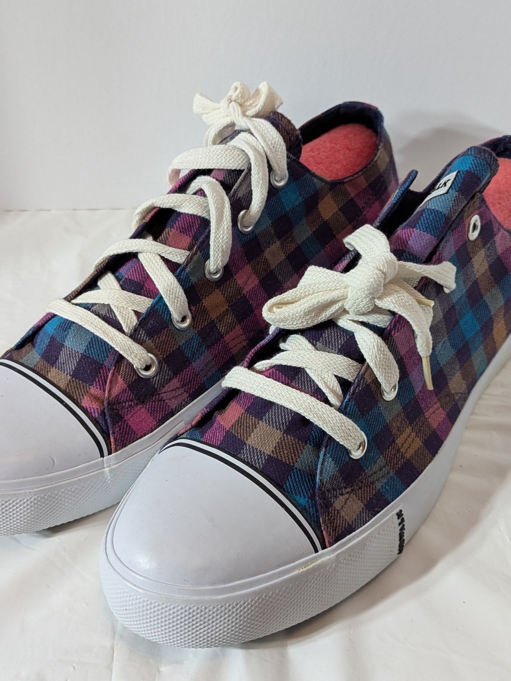 Airwalk Purple Plaid Low-Top Lace Up Sneakers Size 13